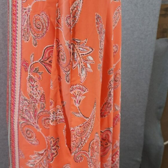 Cato Women's Orange/Pink Boho Style Floral and Paisley Print Dress Size L - Picture 4 of 7